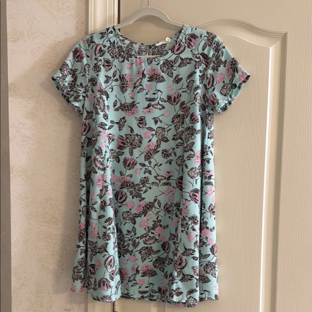 Lush Floral Dress in Turquoise and Pink